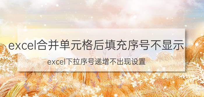 excel合并单元格后填充序号不显示 excel下拉序号递增不出现设置？